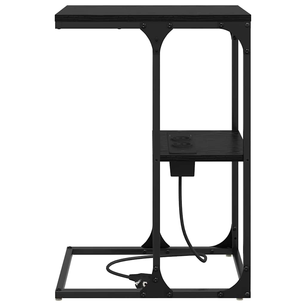 vidaXL Κομοδίνο Μαύρη Οξυά 41,5 x 26 x 60,5 εκ Επεξεργασμένο ξύλο