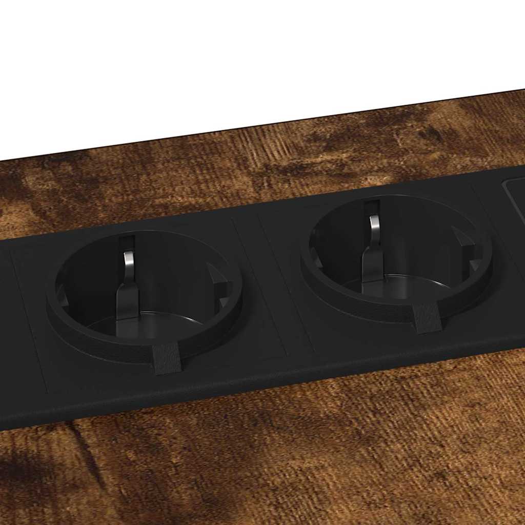 vidaXL Κομοδίνο Καπνιστό Δρύς 41,5 x 26 x 60,5 εκ Επεξεργασμένο ξύλο