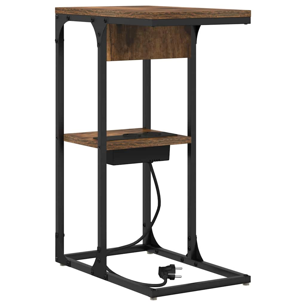 vidaXL Κομοδίνο Καπνιστό Δρύς 41,5 x 26 x 60,5 εκ Επεξεργασμένο ξύλο