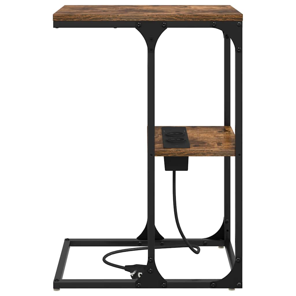 vidaXL Κομοδίνο Καπνιστό Δρύς 41,5 x 26 x 60,5 εκ Επεξεργασμένο ξύλο