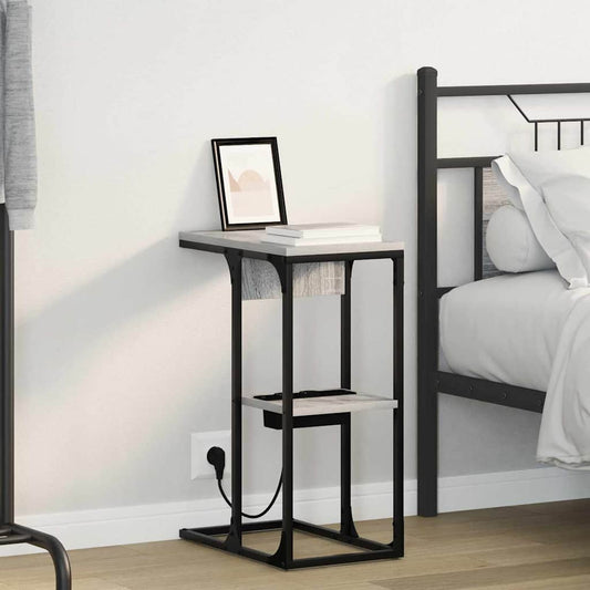 vidaXL Κομοδίνο Γκρίζο Σονομα 41,5 x 26 x 60,5 εκ Επεξεργασμένο ξύλο