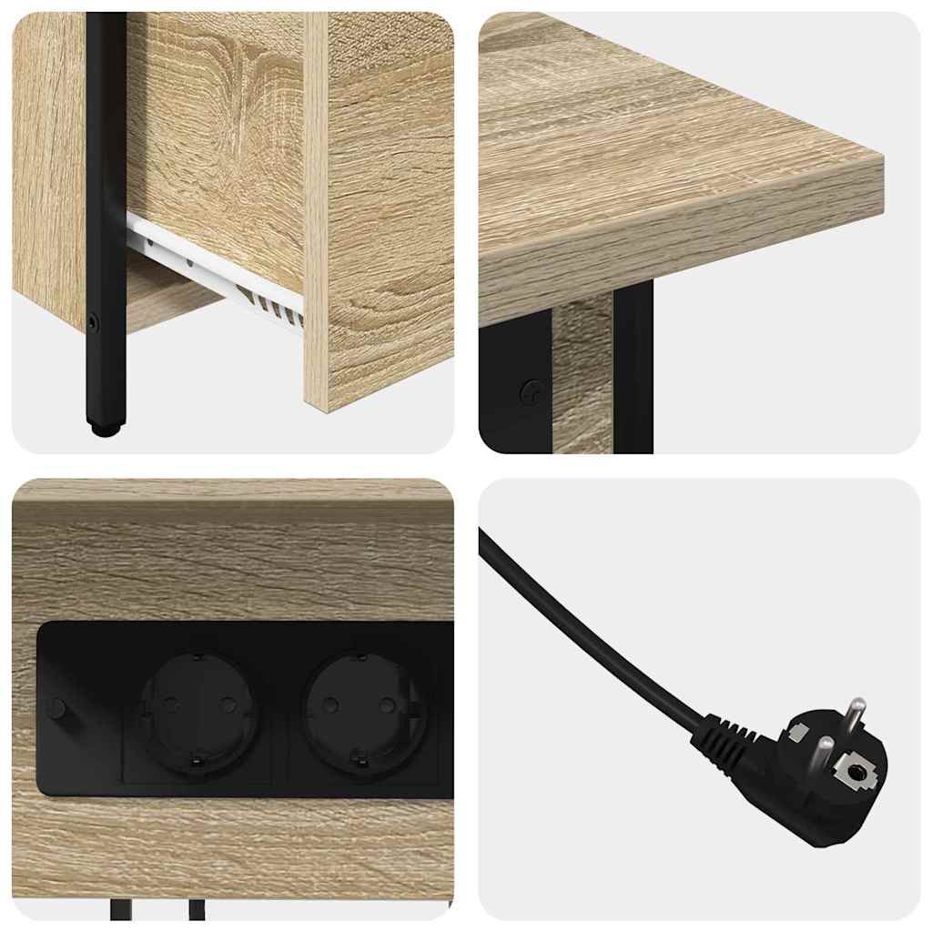 vidaXL Κομοδίνο Δρύς Sonoma 60 x 30 x 61 εκ Επεξεργασμένο ξύλο