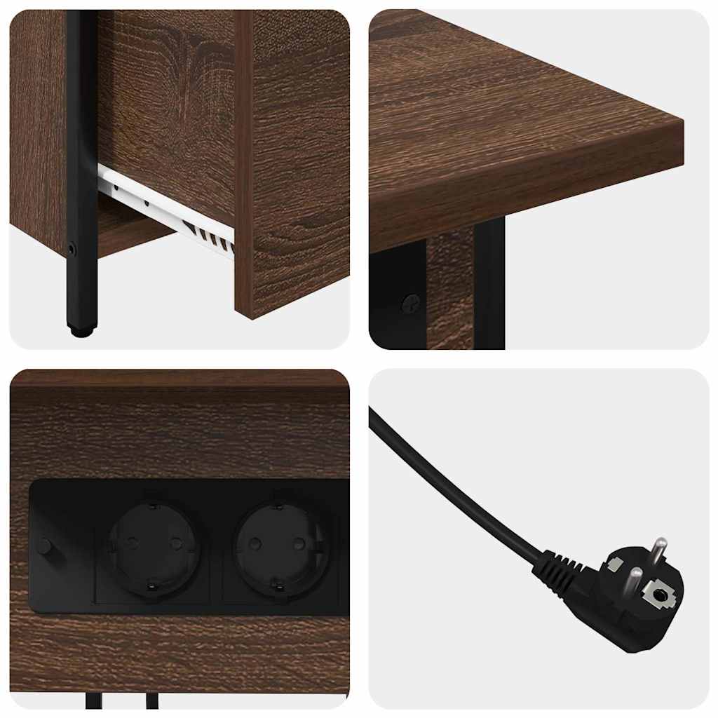 vidaXL Κομοδίνο Καφέ δρυς 60 x 30 x 61 εκ Επεξεργασμένο ξύλο