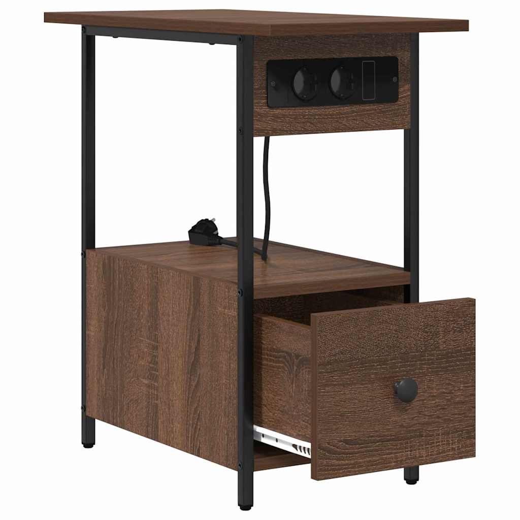 vidaXL Κομοδίνο Καφέ δρυς 60 x 30 x 61 εκ Επεξεργασμένο ξύλο