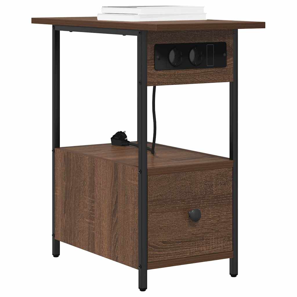 vidaXL Κομοδίνο Καφέ δρυς 60 x 30 x 61 εκ Επεξεργασμένο ξύλο