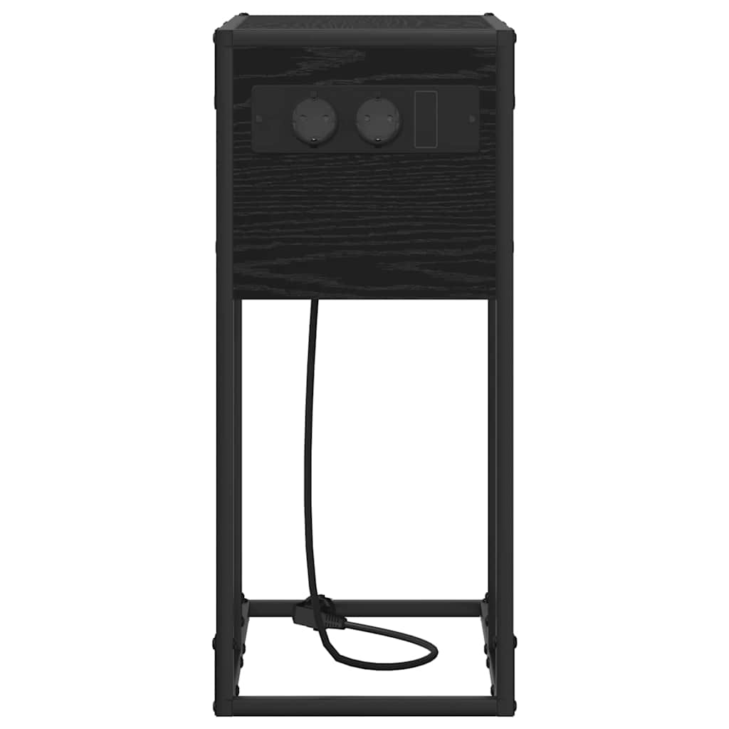 vidaXL Κομοδίνο Μαύρη Οξυά 41,5 x 26 x 60,5 εκ Επεξεργασμένο ξύλο