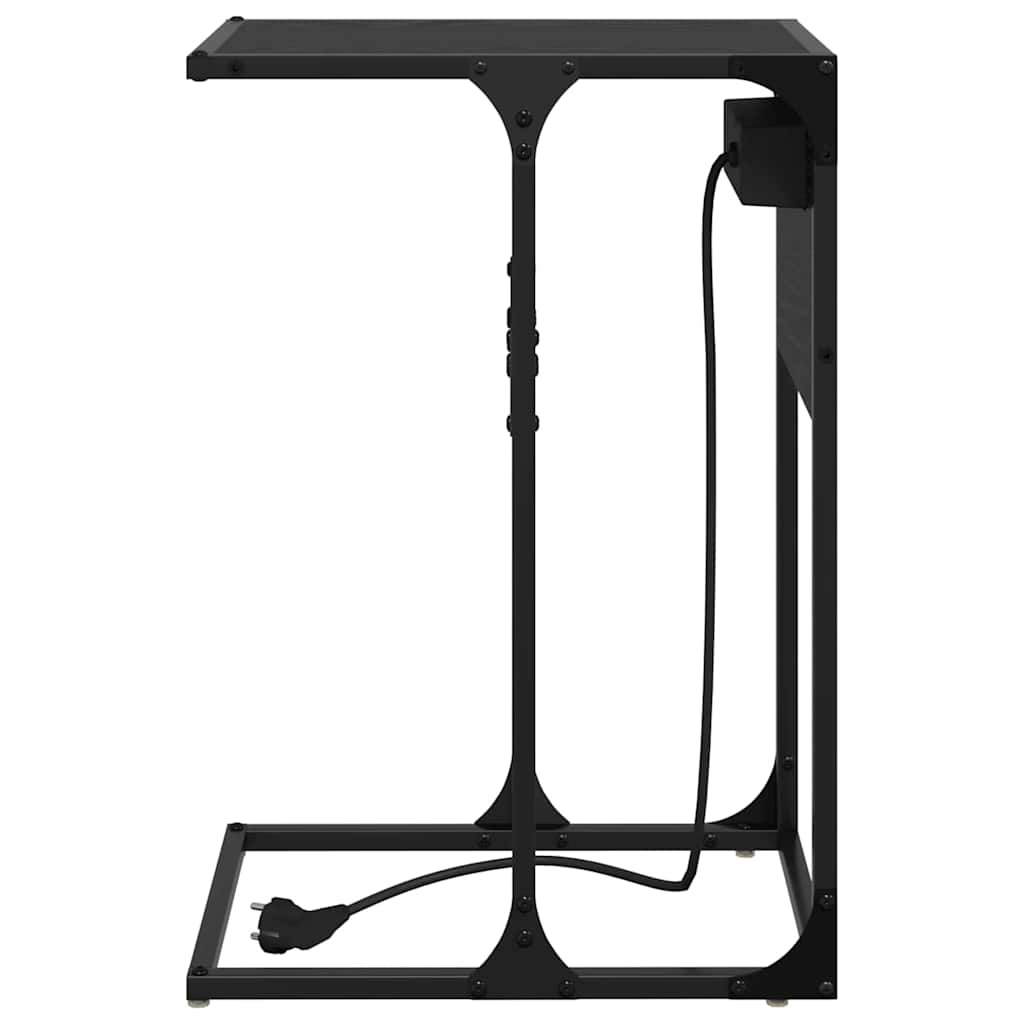 vidaXL Κομοδίνο Μαύρη Οξυά 41,5 x 26 x 60,5 εκ Επεξεργασμένο ξύλο