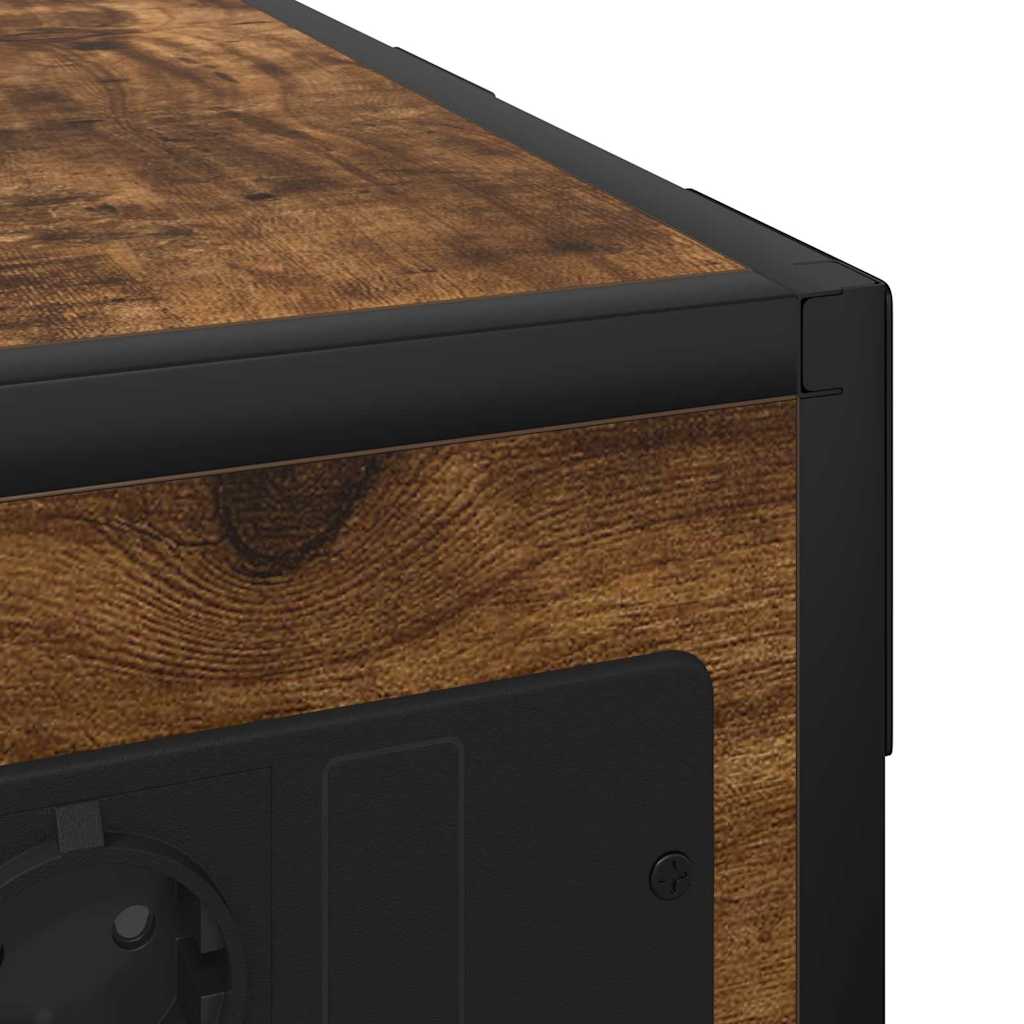 vidaXL Κομοδίνο Καπνιστό Δρύς 41,5 x 26 x 60,5 εκ Επεξεργασμένο ξύλο