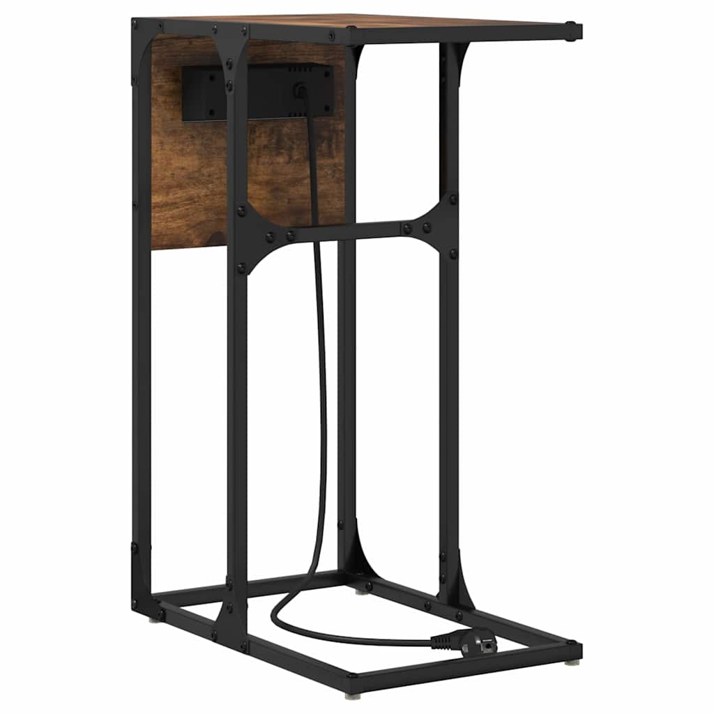 vidaXL Κομοδίνο Καπνιστό Δρύς 41,5 x 26 x 60,5 εκ Επεξεργασμένο ξύλο