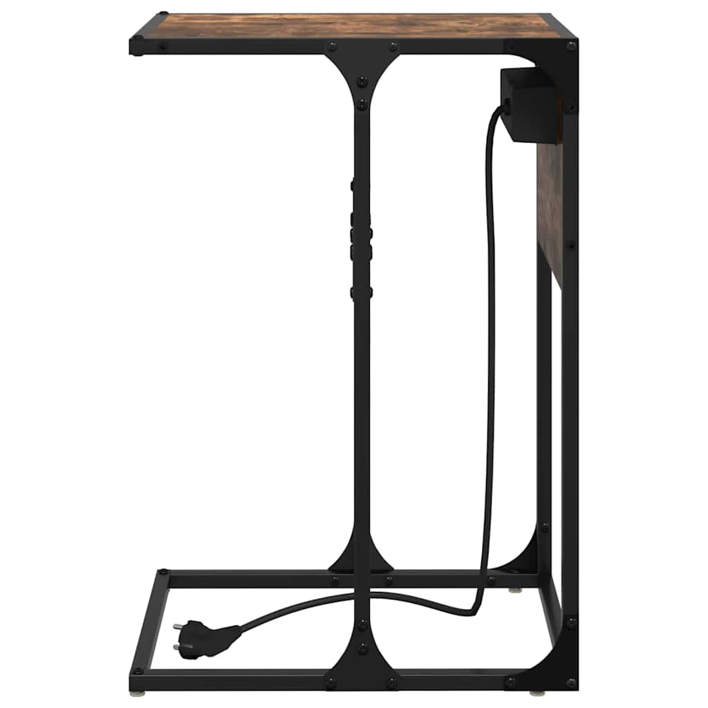 vidaXL Κομοδίνο Καπνιστό Δρύς 41,5 x 26 x 60,5 εκ Επεξεργασμένο ξύλο