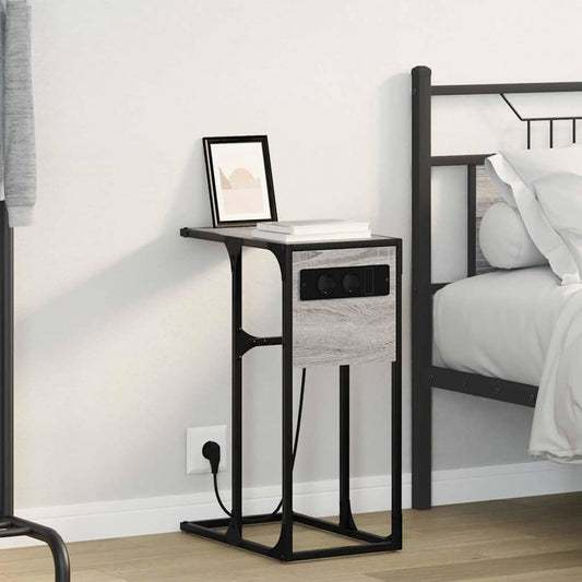 vidaXL Κομοδίνο Γκρίζο Σονομα 41,5 x 26 x 60,5 εκ Επεξεργασμένο ξύλο