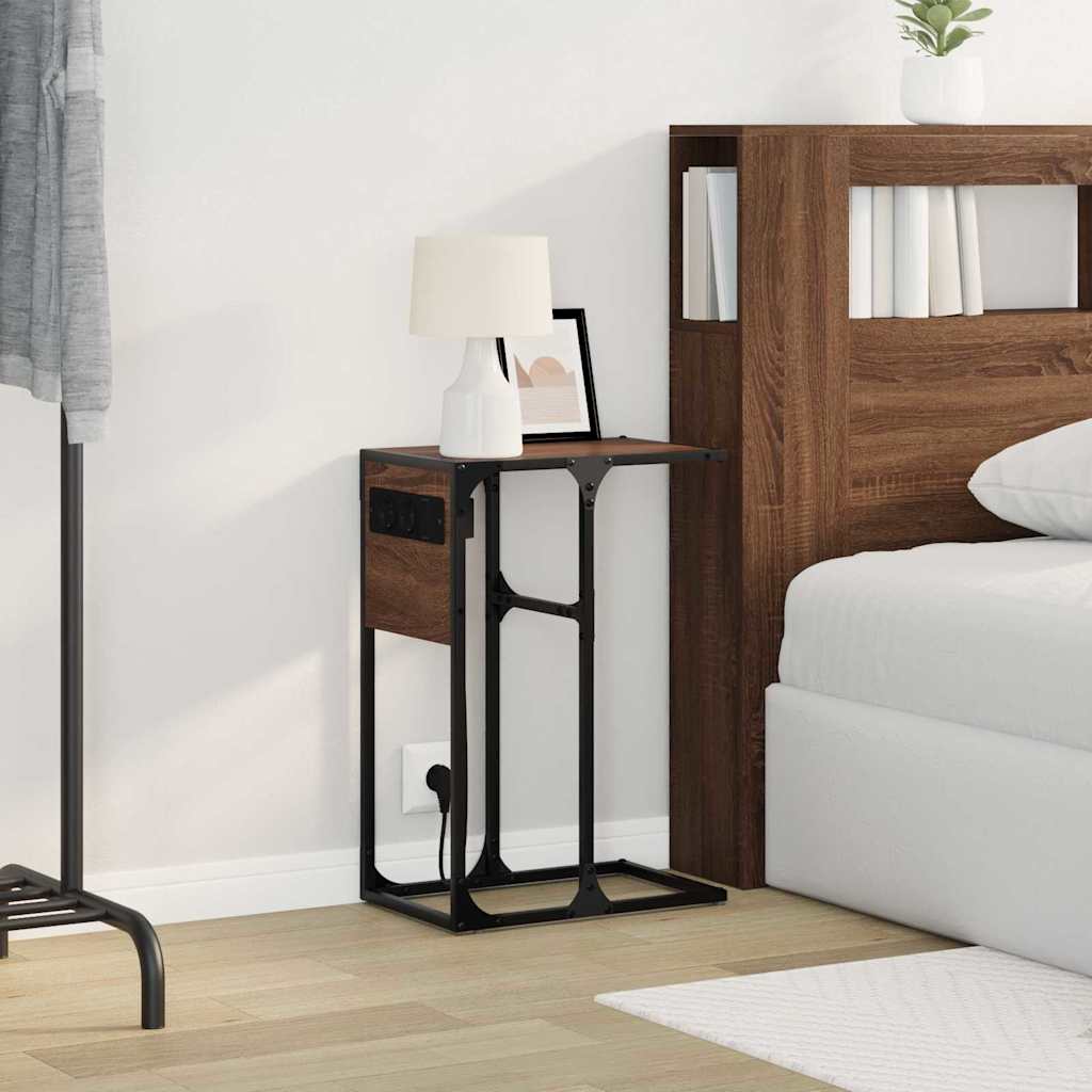 vidaXL Κομοδίνο Καφέ δρυς 41,5 x 26 x 60,5 εκ Επεξεργασμένο ξύλο