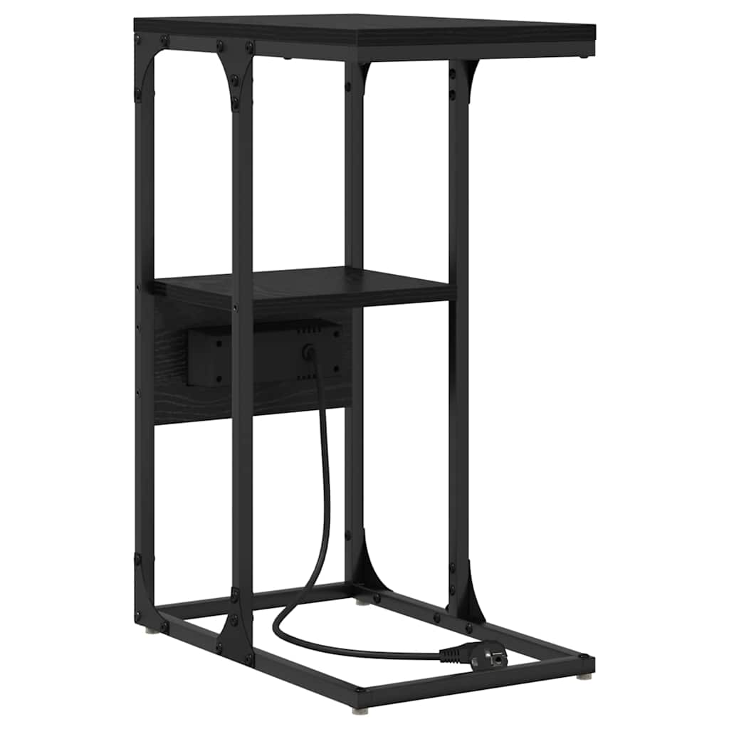 vidaXL Κομοδίνο Μαύρη Οξυά 41,5 x 26 x 60,5 εκ Επεξεργασμένο ξύλο