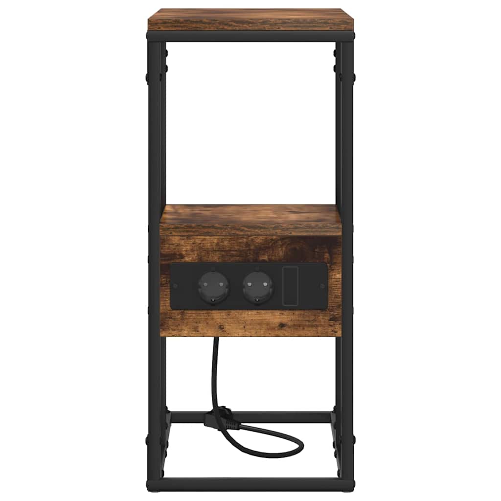 vidaXL Κομοδίνο Καπνιστή δρυς 41.5 x 26 x 60.5 εκ Επεξεργασμένο ξύλο