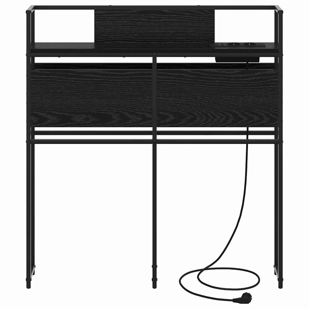 vidaXL Κεφαλάρι Αποθήκης με ράφι Μαύρη δρυς 75 cm Επεξεργασμένο ξύλο