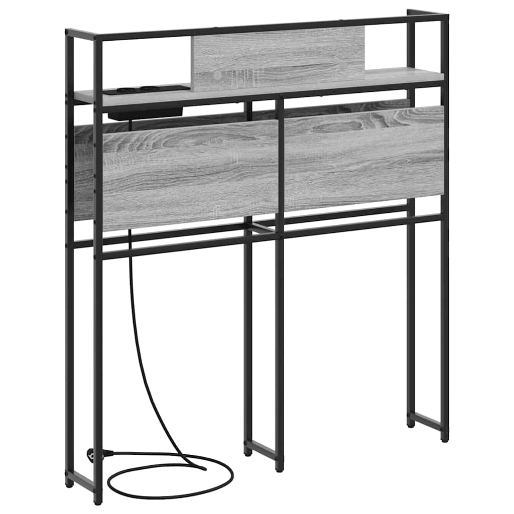 vidaXL Κεφαλάρι Αποθήκης με ράφι Γκρι sonoma 80 cm Επεξεργασμένο ξύλο