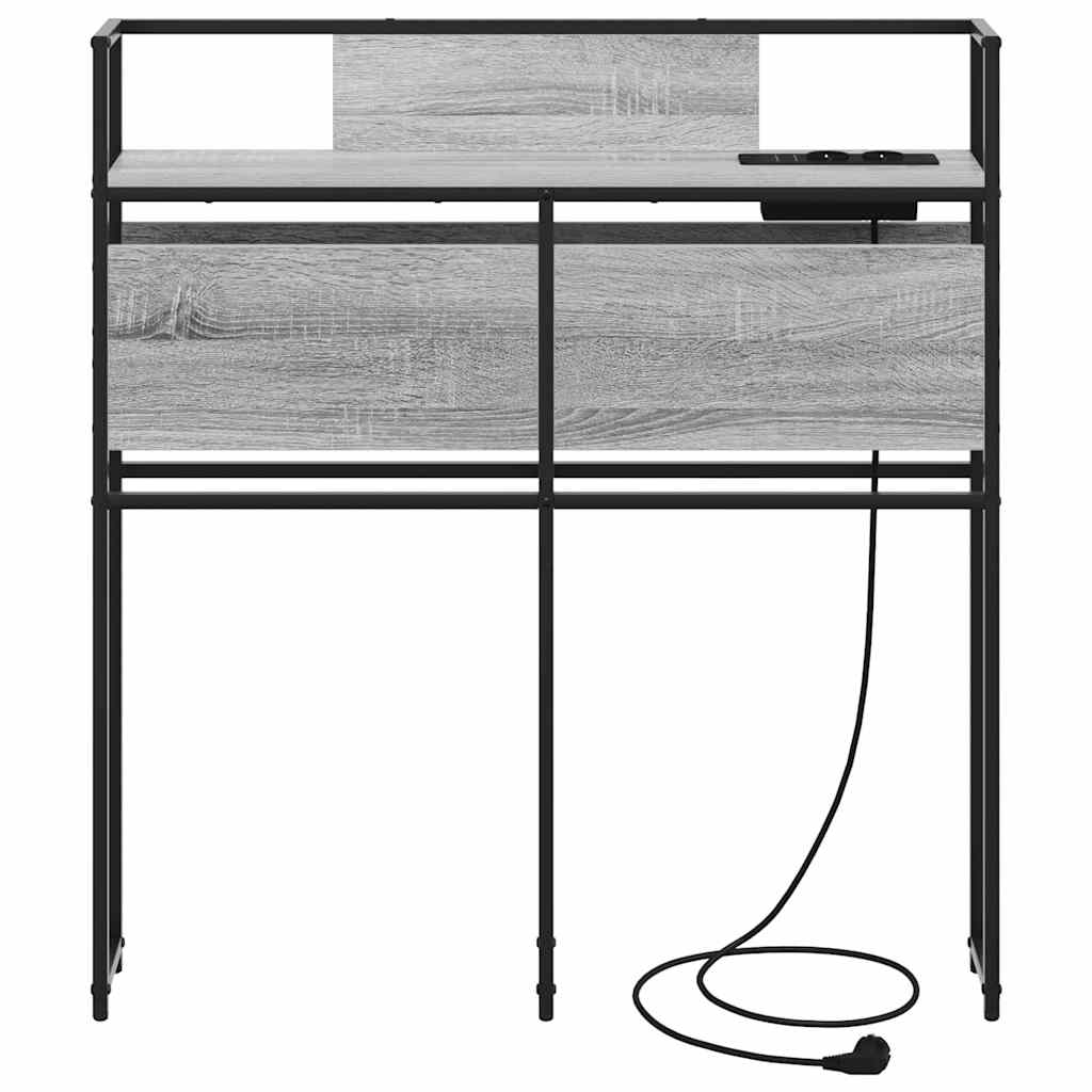 vidaXL Κεφαλάρι Αποθήκης με ράφι Γκρι sonoma 80 cm Επεξεργασμένο ξύλο