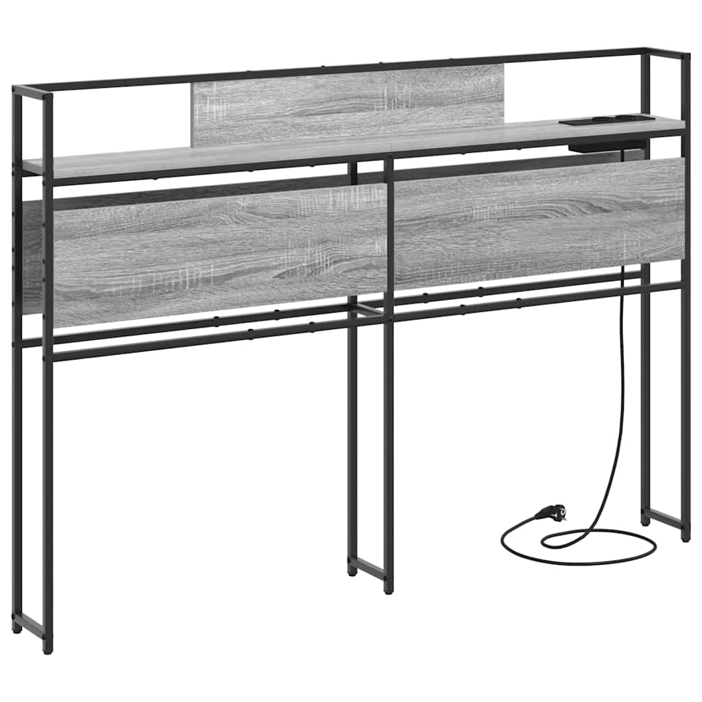 vidaXL Κεφαλάρι Αποθήκης με ράφι Γκρι sonoma 120 cm Επεξεργασμένο ξύλο