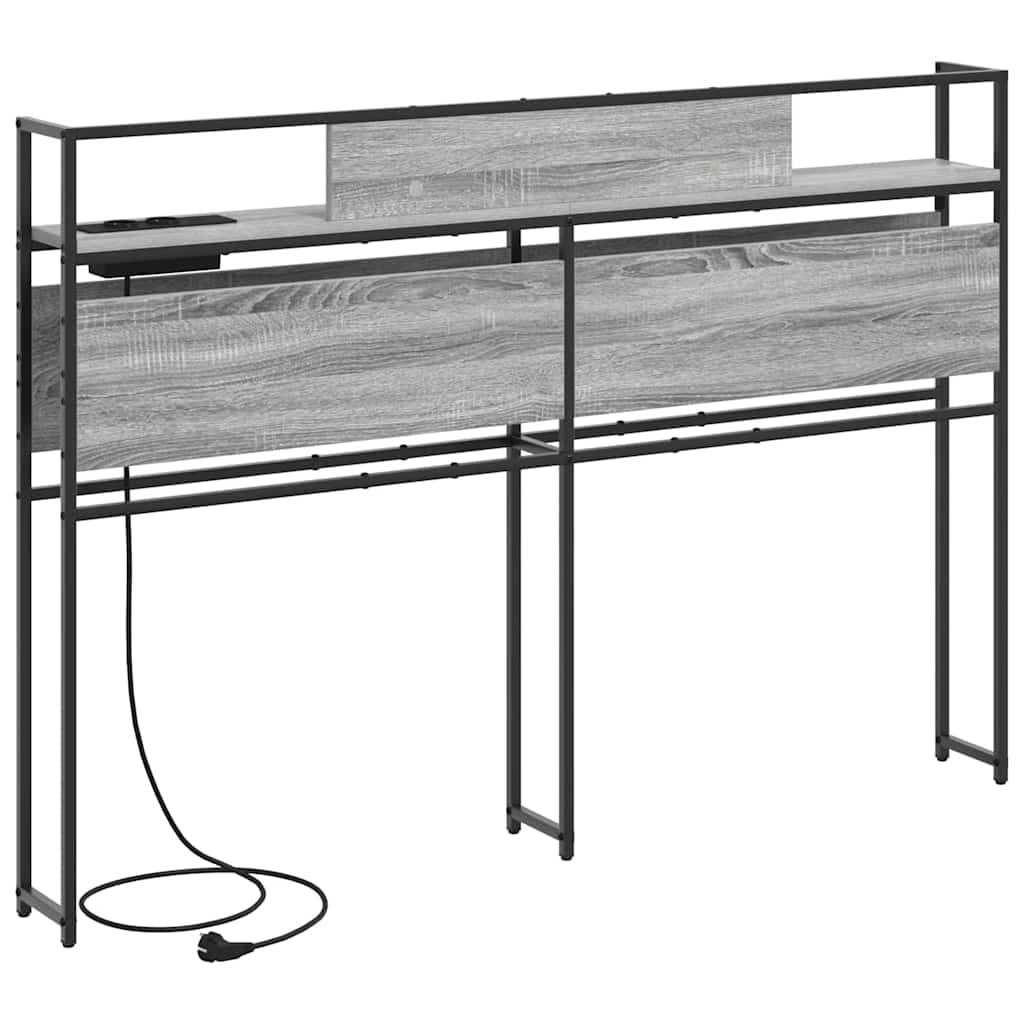 vidaXL Κεφαλάρι Αποθήκης με ράφι Γκρι sonoma 120 cm Επεξεργασμένο ξύλο