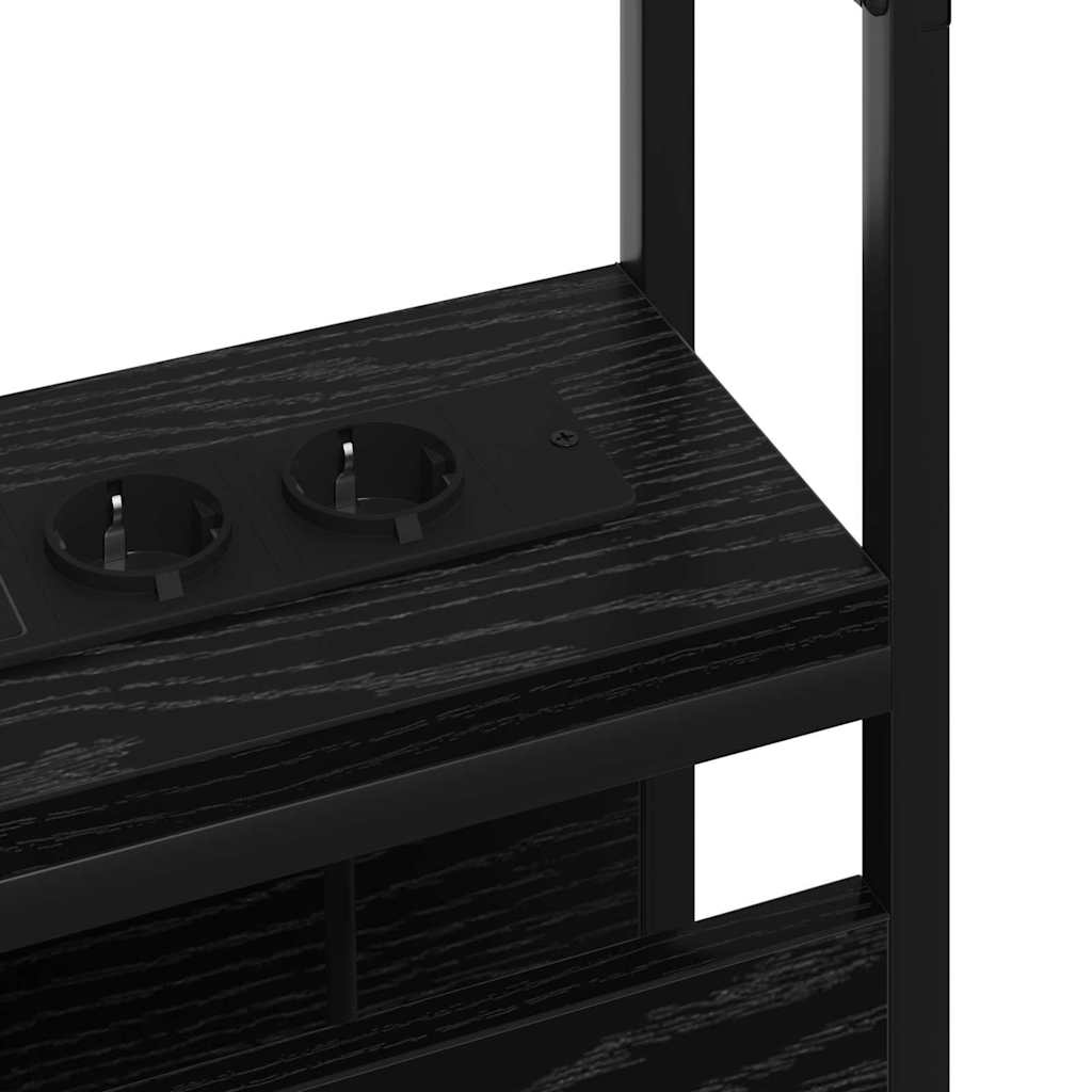 vidaXL Κεφαλάρι Αποθήκης με ράφι Μαύρη δρυς 135 cm Επεξεργασμένο ξύλο