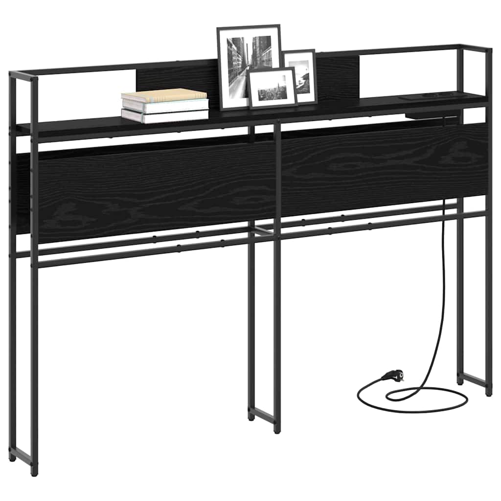 vidaXL Κεφαλάρι Αποθήκης με ράφι Μαύρη δρυς 135 cm Επεξεργασμένο ξύλο