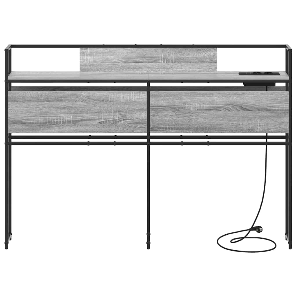 vidaXL Κεφαλάρι Αποθήκης με ράφι Γκρι sonoma 135 cm Επεξεργασμένο ξύλο