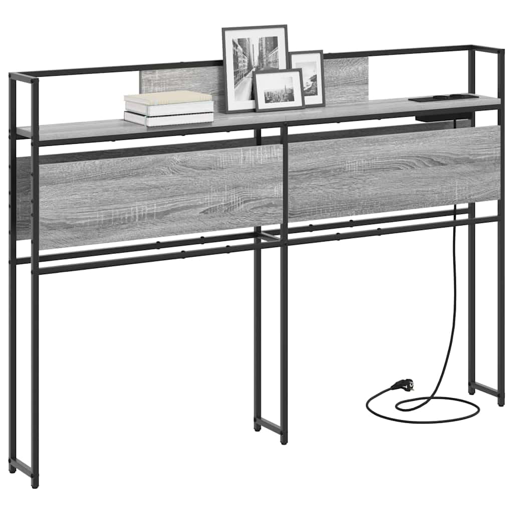 vidaXL Κεφαλάρι Αποθήκης με ράφι Γκρι sonoma 135 cm Επεξεργασμένο ξύλο