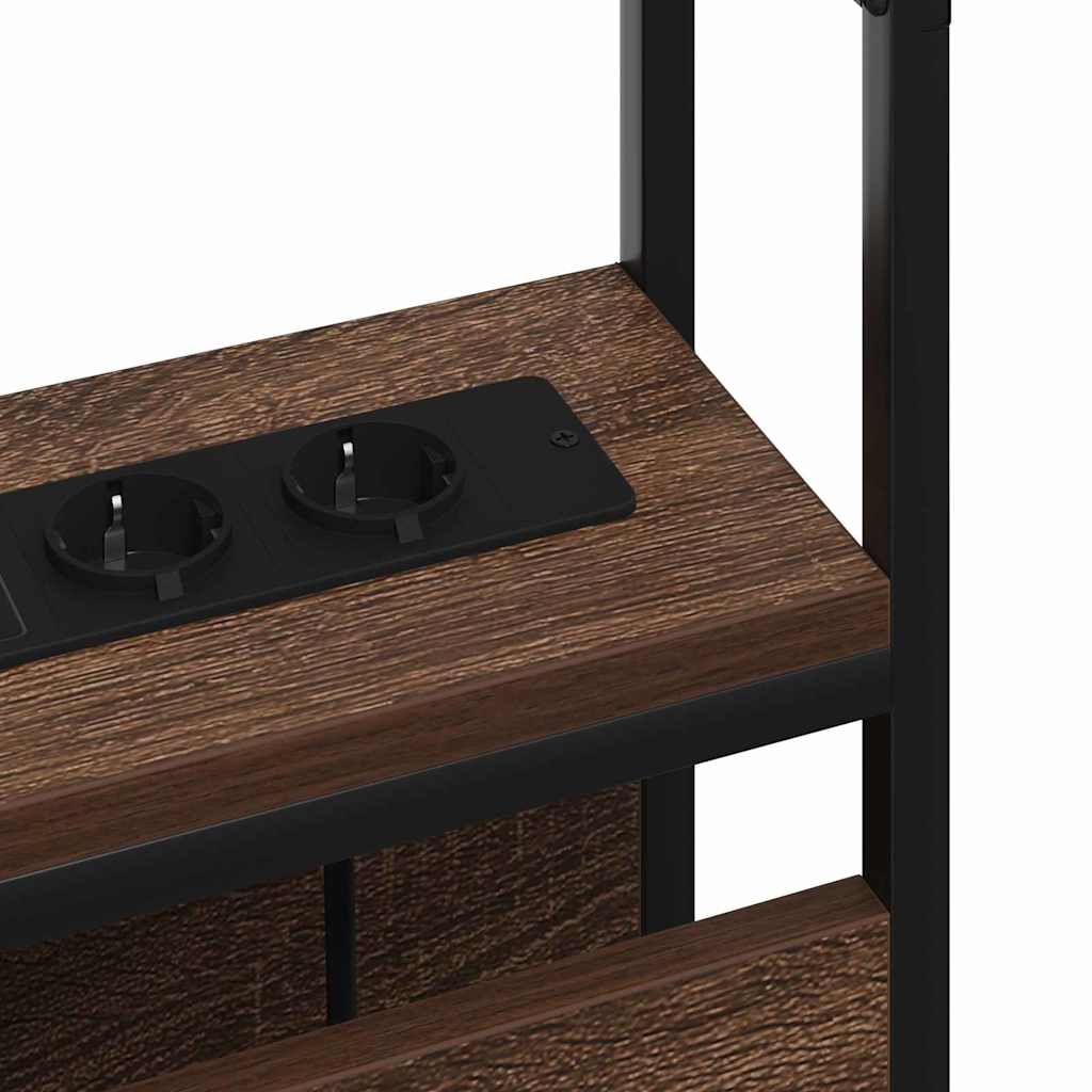 vidaXL Κεφαλάρι Αποθήκης με ράφι Καφέ δρυς 135 cm Επεξεργασμένο ξύλο