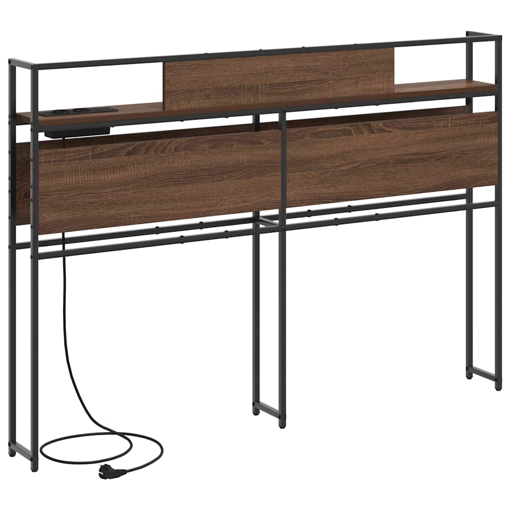 vidaXL Κεφαλάρι Αποθήκης με ράφι Καφέ δρυς 135 cm Επεξεργασμένο ξύλο