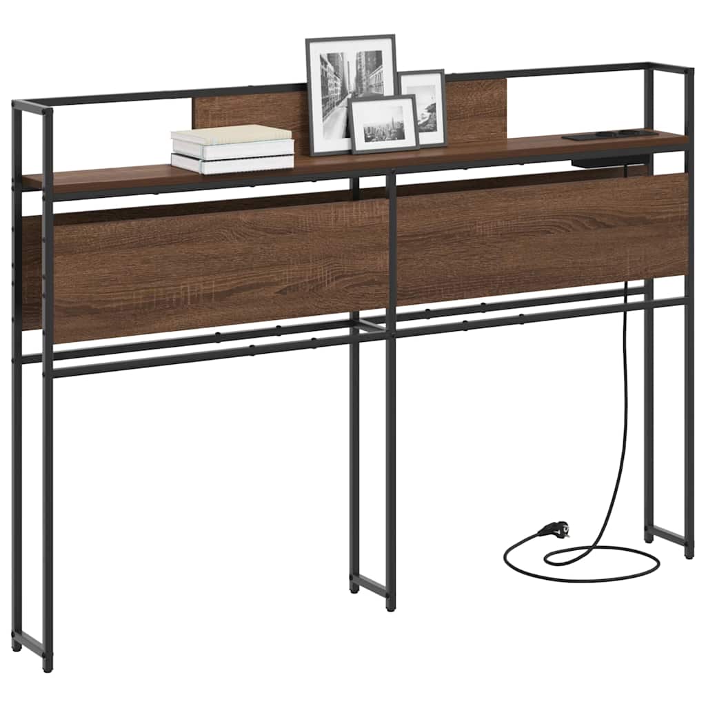 vidaXL Κεφαλάρι Αποθήκης με ράφι Καφέ δρυς 135 cm Επεξεργασμένο ξύλο