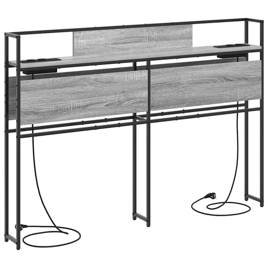 vidaXL Κεφαλάρι Αποθήκης με ράφι Γκρι sonoma 140 cm Επεξεργασμένο ξύλο