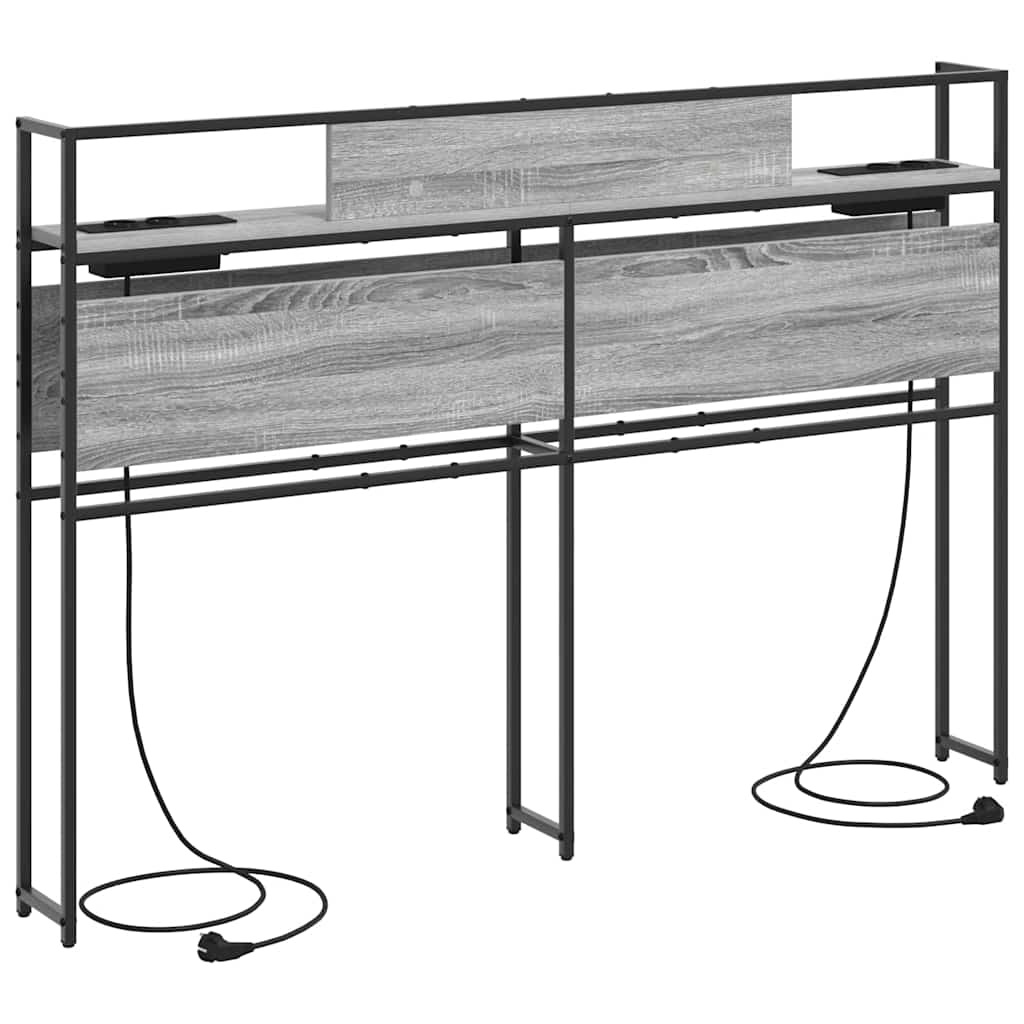 vidaXL Κεφαλάρι Αποθήκης με ράφι Γκρι sonoma 140 cm Επεξεργασμένο ξύλο