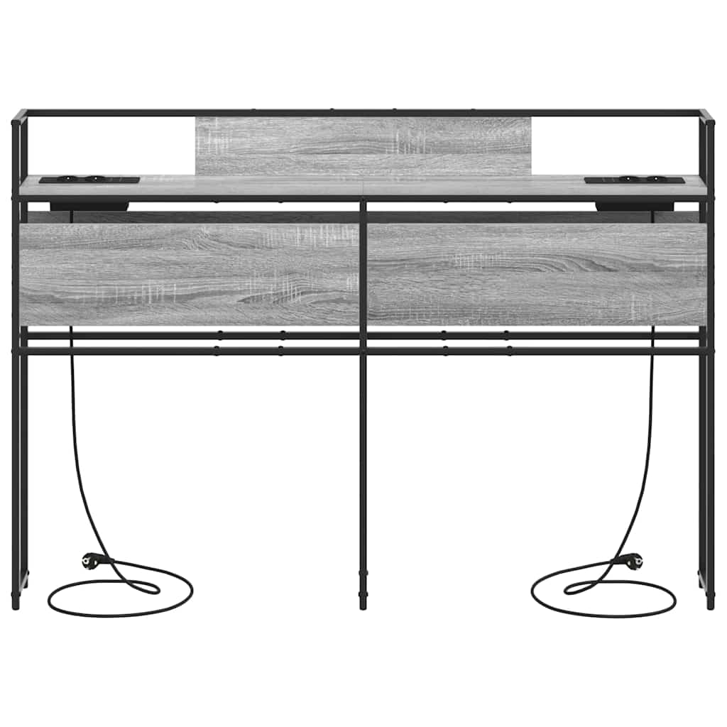 vidaXL Κεφαλάρι Αποθήκης με ράφι Γκρι sonoma 140 cm Επεξεργασμένο ξύλο