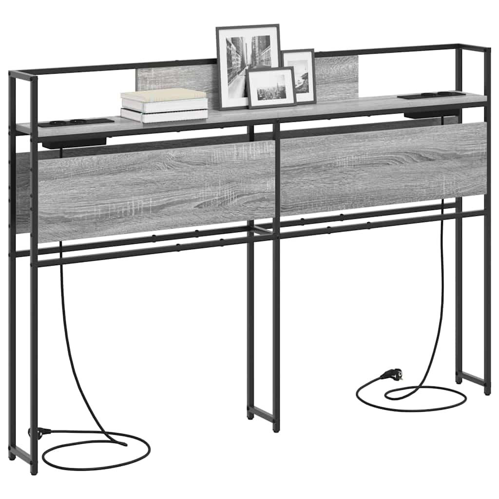 vidaXL Κεφαλάρι Αποθήκης με ράφι Γκρι sonoma 140 cm Επεξεργασμένο ξύλο