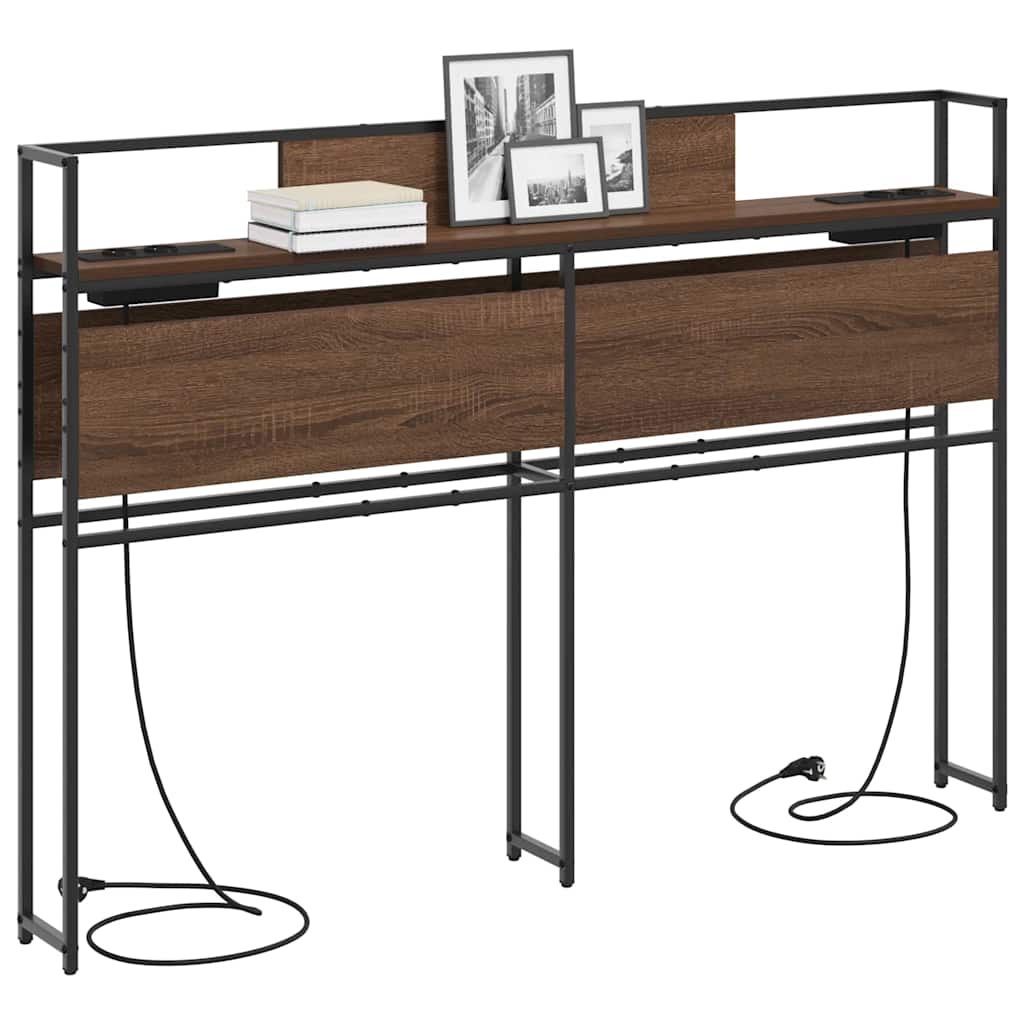 vidaXL Κεφαλάρι Αποθήκης με ράφι Καφέ δρυς 140 cm Επεξεργασμένο ξύλο