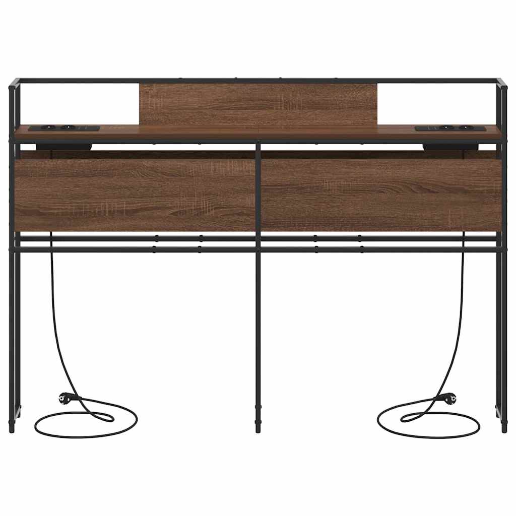 vidaXL Κεφαλάρι Αποθήκης με ράφι Καφέ δρυς 150 cm Επεξεργασμένο ξύλο