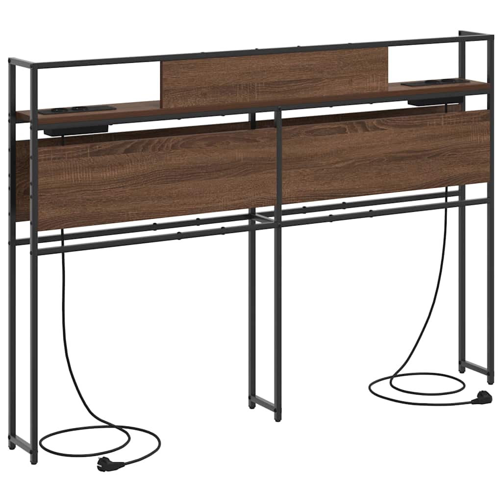 vidaXL Κεφαλάρι Αποθήκης με ράφι Καφέ δρυς 160 cm Επεξεργασμένο ξύλο