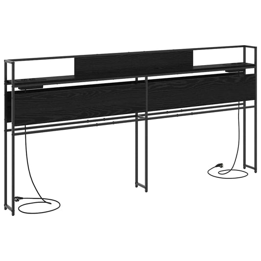 vidaXL Κεφαλάρι Αποθήκης με ράφι Μαύρη δρυς 180 cm Επεξεργασμένο ξύλο