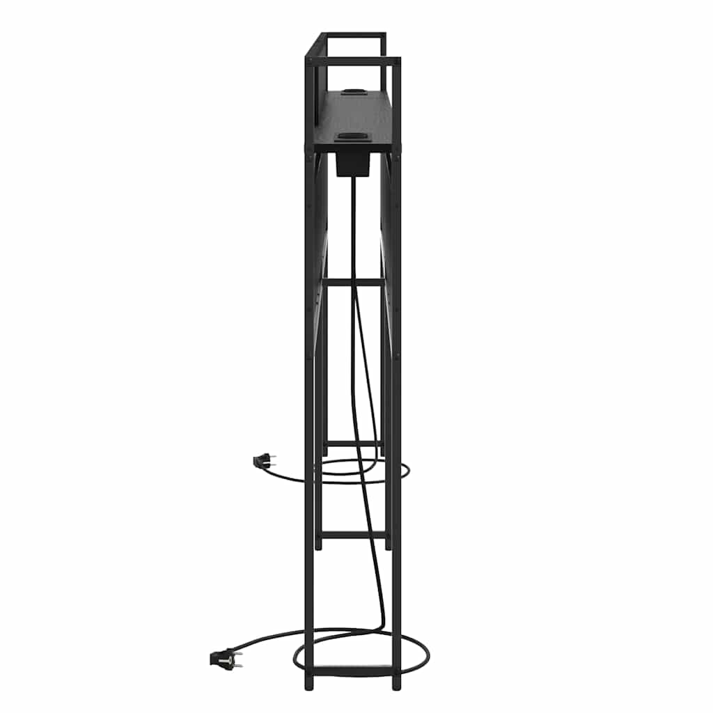 vidaXL Κεφαλάρι Αποθήκης με ράφι Μαύρη δρυς 180 cm Επεξεργασμένο ξύλο