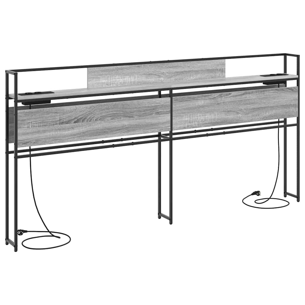 vidaXL Κεφαλάρι Αποθήκης με ράφι Γκρι sonoma 180 cm Επεξεργασμένο ξύλο