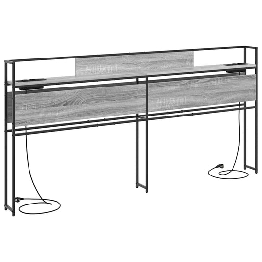 vidaXL Κεφαλάρι Αποθήκης με ράφι Γκρι sonoma 180 cm Επεξεργασμένο ξύλο