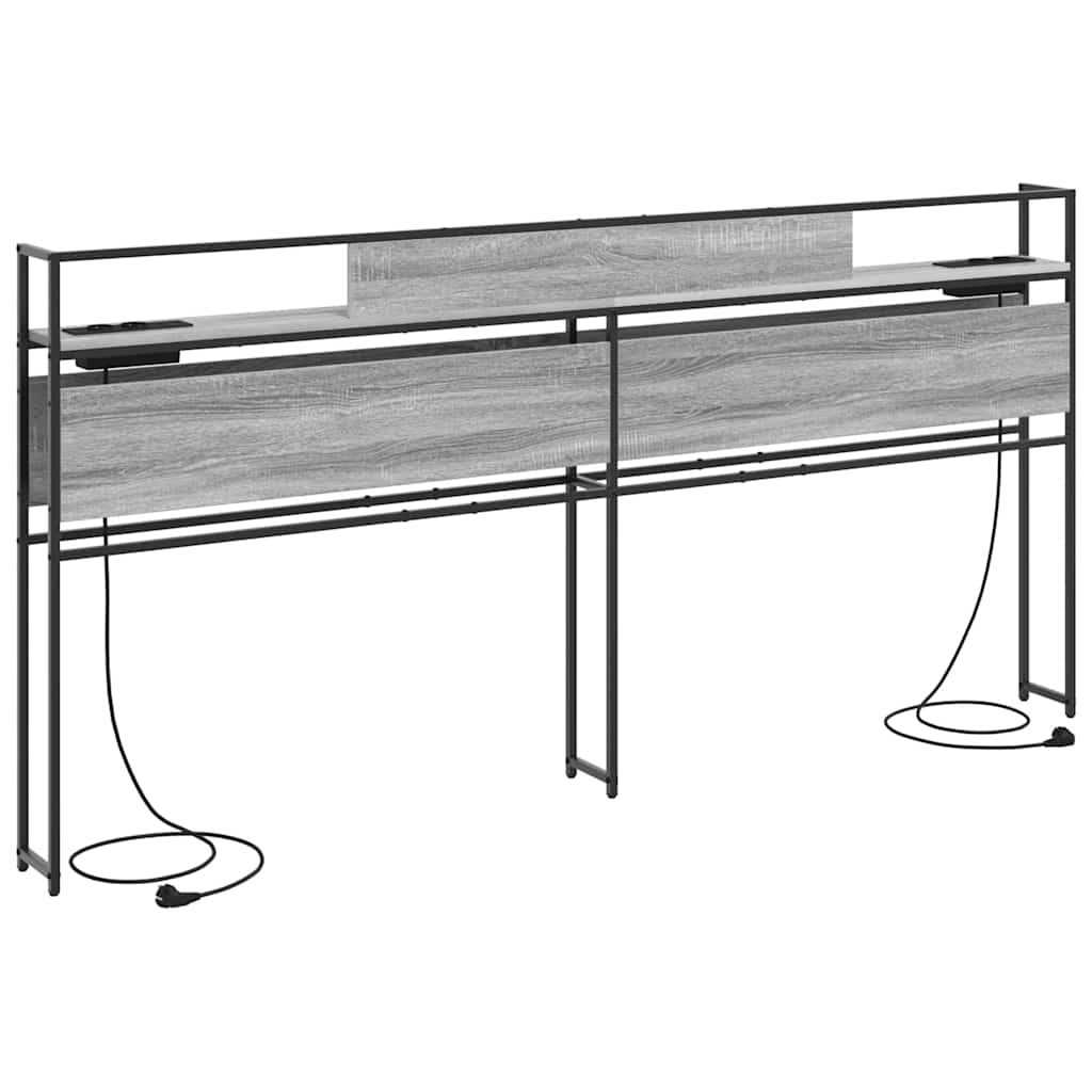 vidaXL Κεφαλάρι Αποθήκης με ράφι Γκρι sonoma 180 cm Επεξεργασμένο ξύλο