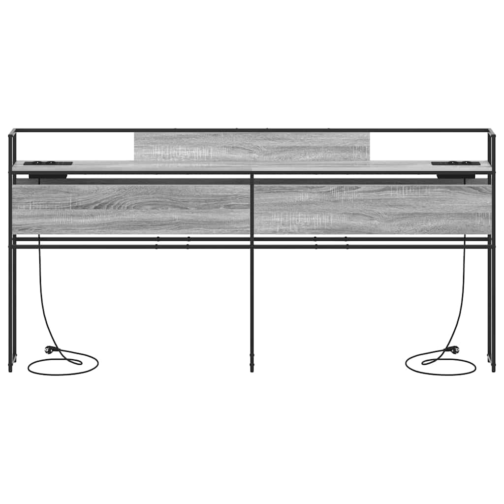 vidaXL Κεφαλάρι Αποθήκης με ράφι Γκρι sonoma 180 cm Επεξεργασμένο ξύλο