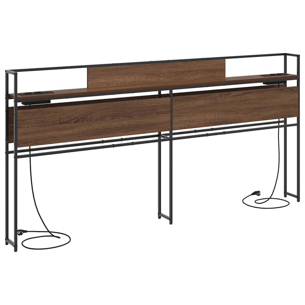 vidaXL Κεφαλάρι Αποθήκης με ράφι Καφέ δρυς 180 cm Επεξεργασμένο ξύλο