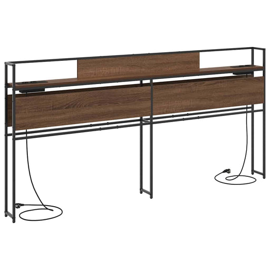 vidaXL Κεφαλάρι Αποθήκης με ράφι Καφέ δρυς 180 cm Επεξεργασμένο ξύλο