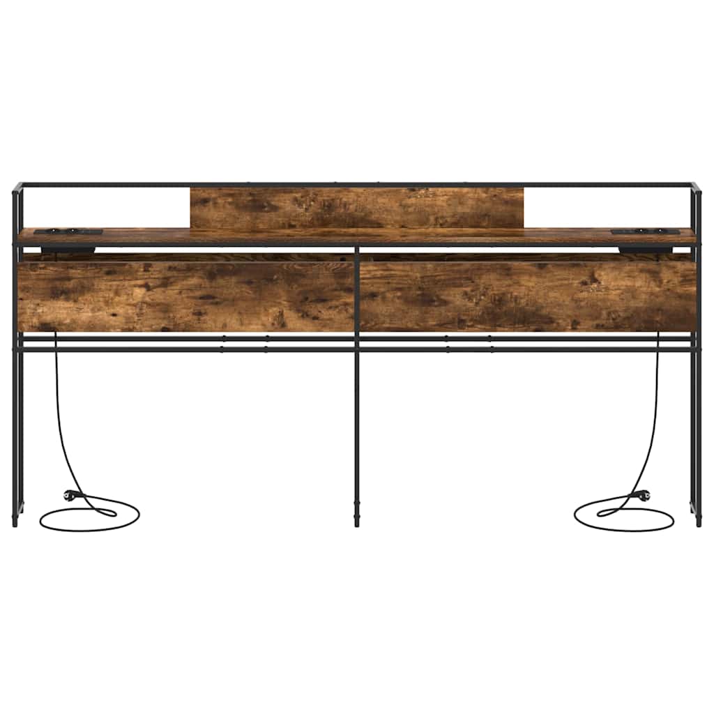 vidaXL Κεφαλάρι Αποθήκης Καπνιστή δρυς 200 cm Επεξεργασμένο ξύλο