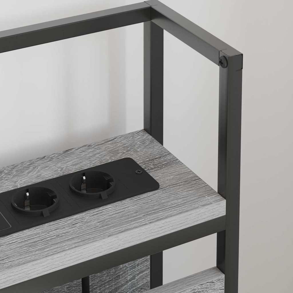 vidaXL Κεφαλάρι Αποθήκης με ράφι Γκρι sonoma 200 cm Επεξεργασμένο ξύλο