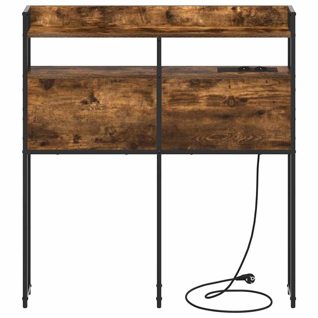 vidaXL Κεφαλάρι με ράφι Καπνιστή δρυς 80 cm Επεξεργασμένο ξύλο