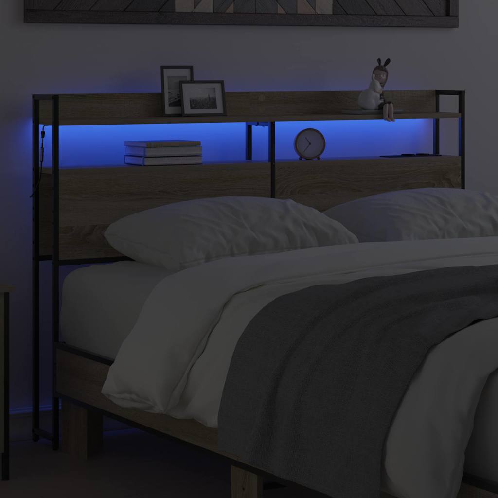 vidaXL Κεφαλάρι με ράφι Sonoma Δρυς 120 cm Επεξεργασμένο ξύλο