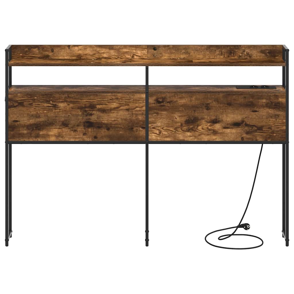 vidaXL Κεφαλάρι με ράφι Καπνιστή δρυς 135 cm Επεξεργασμένο ξύλο